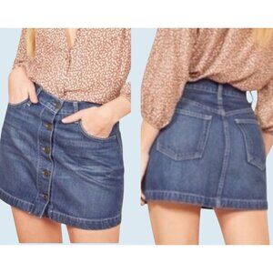 REFORMATION Jeans Alison Front Button Denim Mini Skirt Size 26 / 2